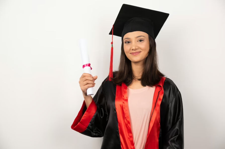 Student with a Diploma in hand