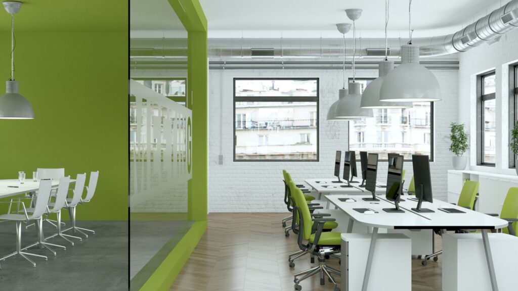 Coworking spaces with biophilic office designs