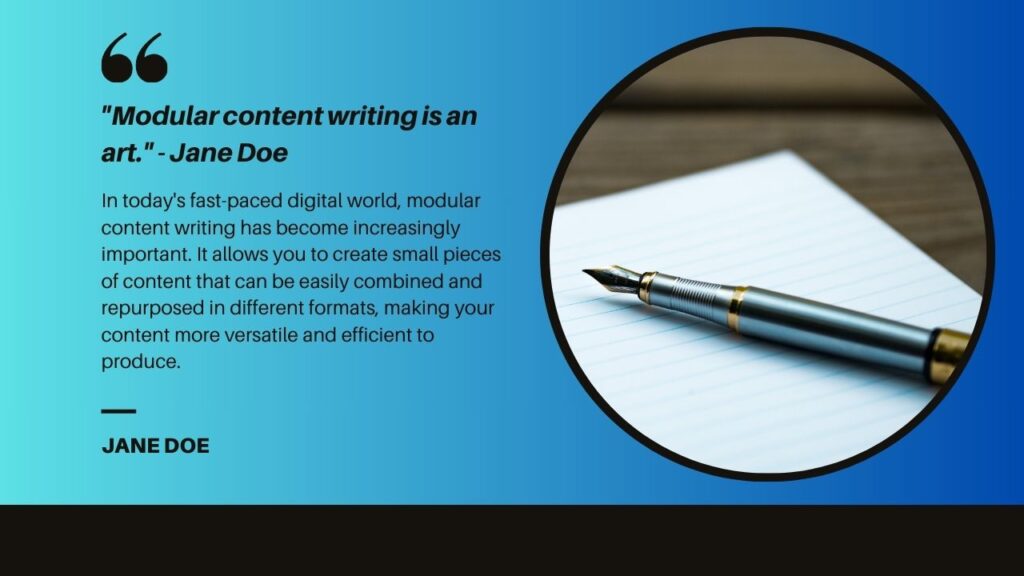Modular content writing is an art